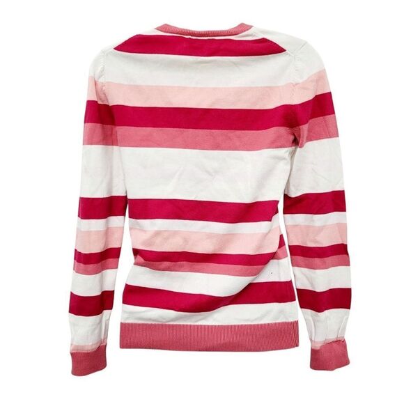 2/$20 Tommy Hilfiger White & Pink V Neck Sweater Top Blouse Size: Small - Picture 4 of 9